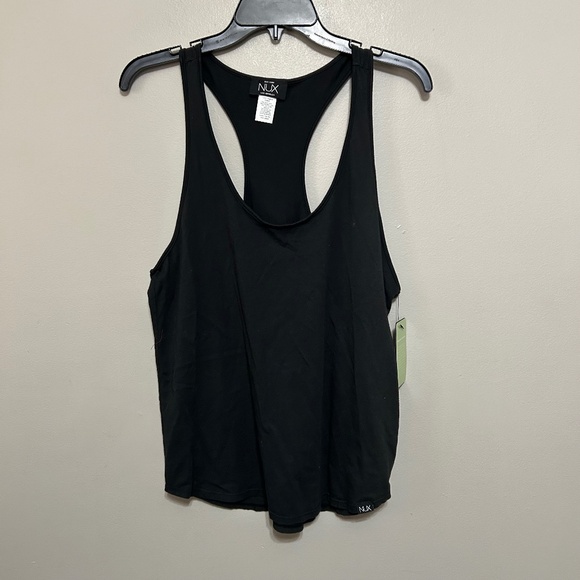 NUX Los Angeles Women's Tank Top L Black 100% Organic Cotton Sleeveless Knit NEW - Picture 3 of 10